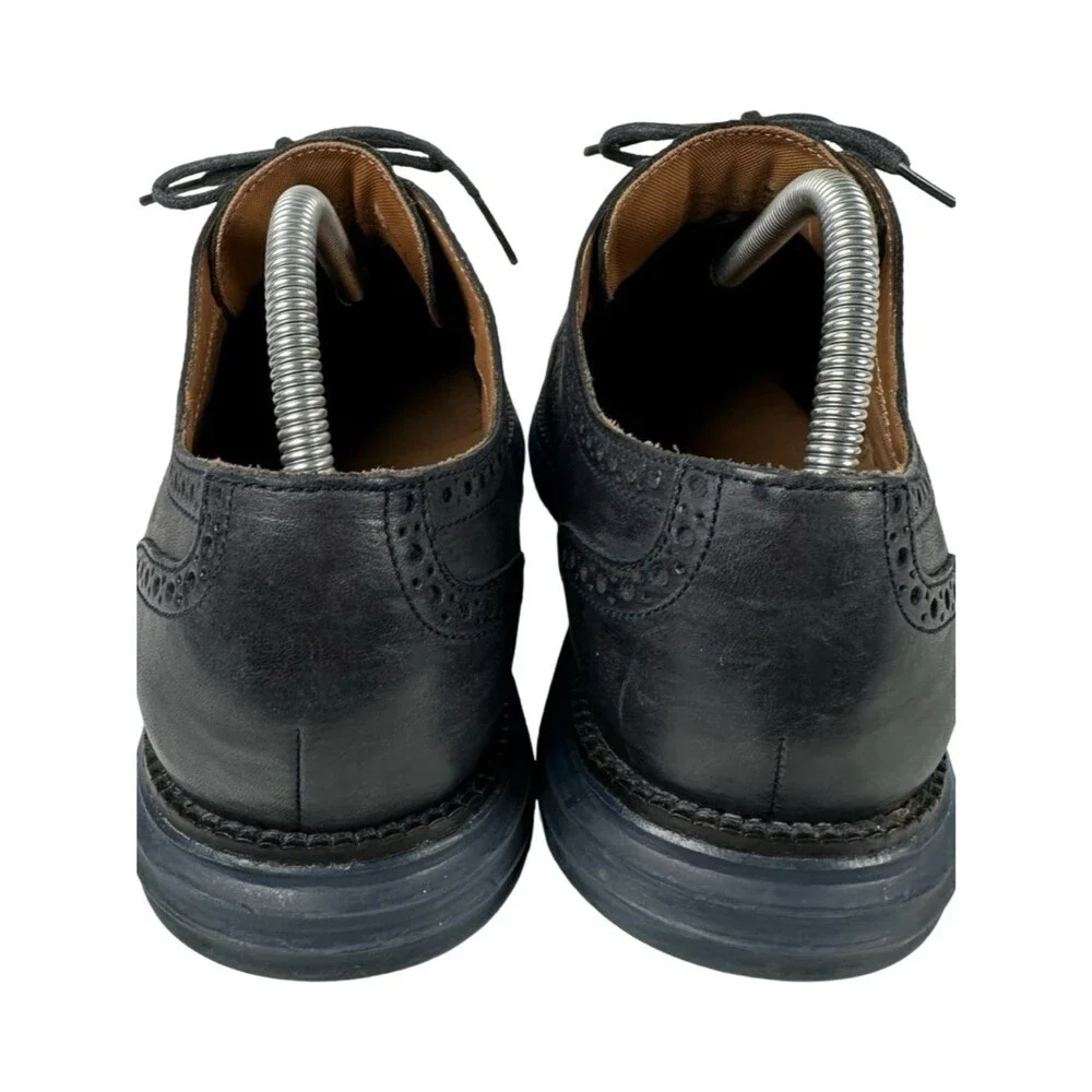 Cole Haan Lunarlon Blue Leather Snakeskin Wingtip Oxford Dress Shoes 10M
